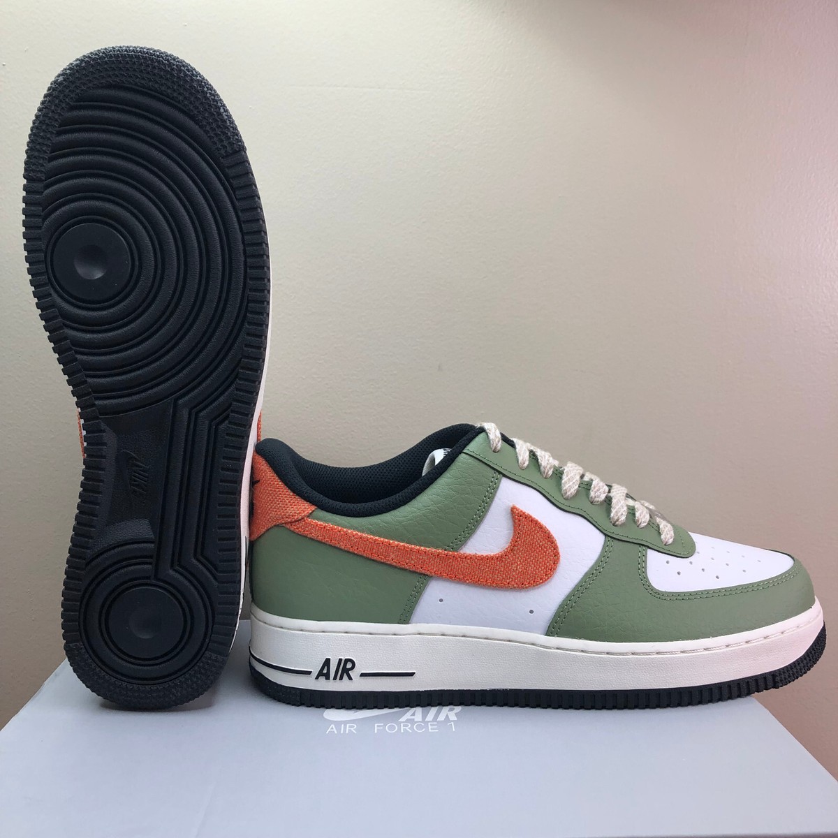 nike air force 1 green and orange