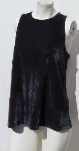 NEW NWT $36 BANANA REPUBLIC Gray Stretch Velour Velvet Cut Out Tank Top sz US S - Picture 2 of 5
