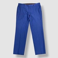 Hugo Boss Men's Blue Wool Slim Tapered-Leg Dress Pants Size 36R