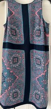 Women's "Ann Taylor LOFT" Sleeveless Dress Size Small Paisley Navy Cross Zipper