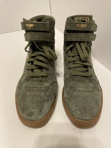 olive green puma high tops