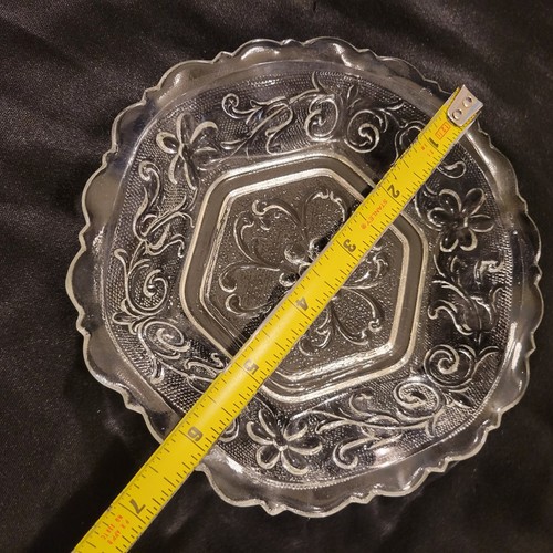 Vintage Depression Clear Indiana Sandwich Glass Tiara Pattern Hexagonal Bowl - Picture 3 of 7