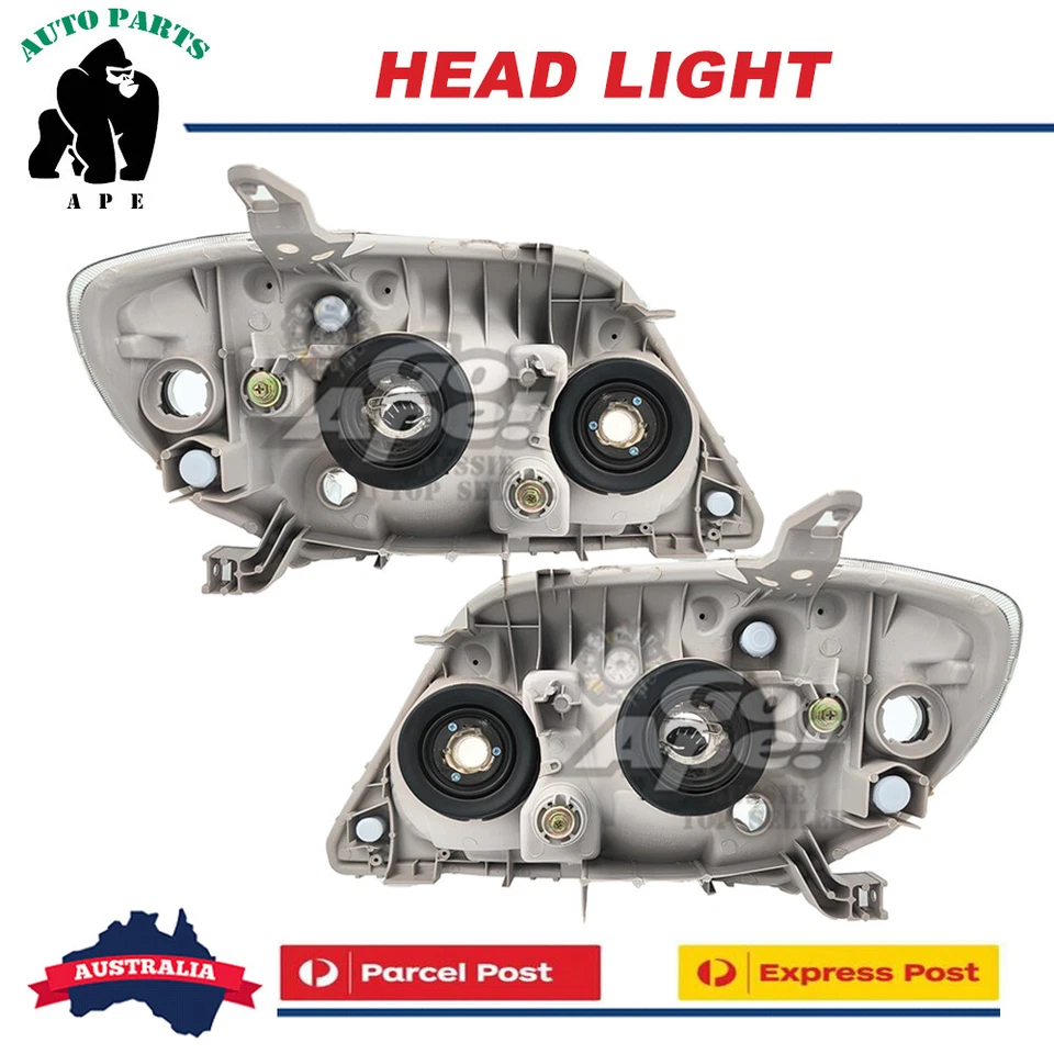 For Toyota Corolla 2001-2004 Hatch 2001-2007 Sedan/Wagon Pair LH+RH HeadLights - image 4 of 4