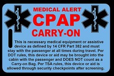 Personalized Sky Blue Carry-On CPAP Bag Tag - TSA - Sleep Apnea