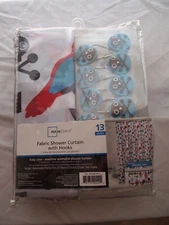 Mainstays Pirate Themed Shower Curtain & Hooks, Multicolor, 70" x 70"