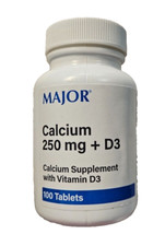 Major Calcium 250mg w/ D3 100 Tablets --