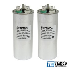 Condensador redondo de doble funcionamiento TEMCo 40+7,5 uf/MFD 370-440 VAC 50/60 Hz -Lote-2