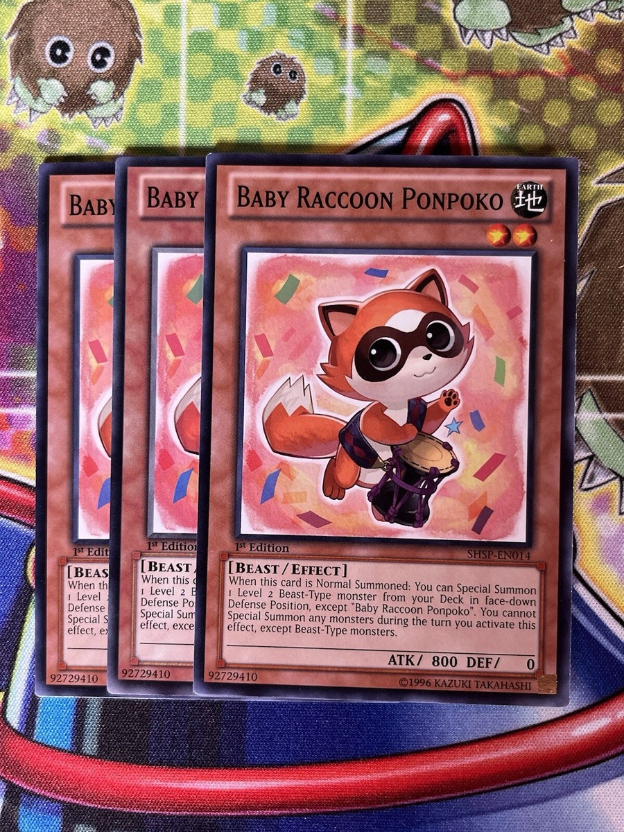 yugioh raccoon cards YU-GI-OH! - Baby Ponpoko (SHSP-EN014) - Shadow Specters - Unlimited Edition All cards will be carefully packed for safe transit Racoon Trash Can MTG Deck