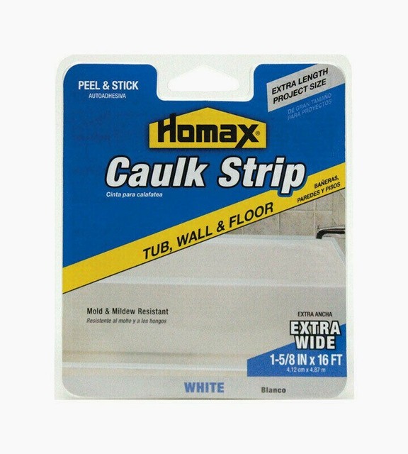 Homax TUB, WALL & FLOOR Caulk Strips 15/8" x 16' Peel & Stick Extra