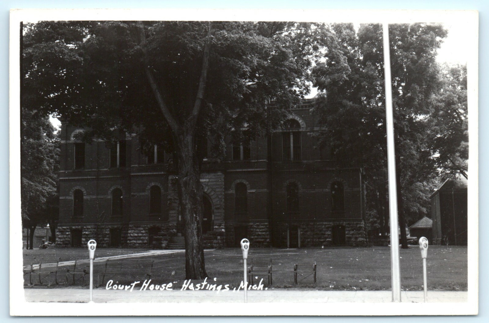 POSTCARD RPPC Court House Hastings Michigan Parking Meters eBay