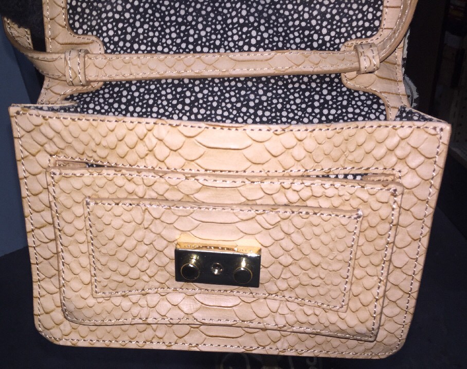 LOEFFLER RANDALL EMBOSSED Python Beige Purse - image 2