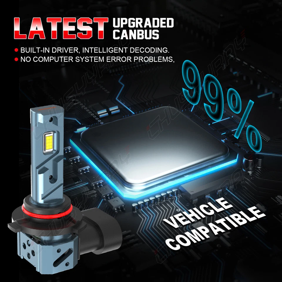 Para BMW 840Ci 1994-1997 4X 9005+9006 Faros LED Delanteros Luz Alta Baja Foto 3 de 4