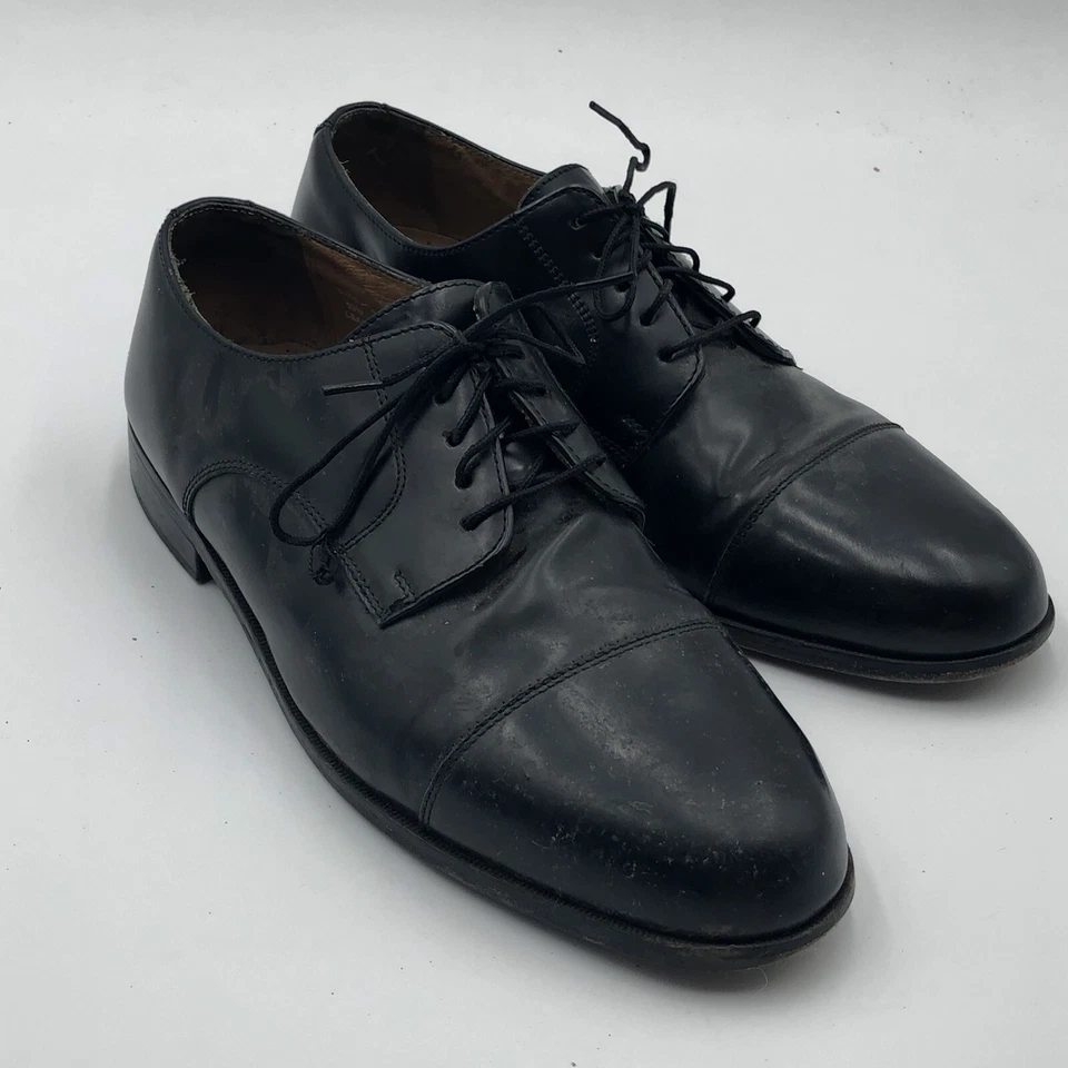 Zapatos Derby David Taylor Oxford Puntera Gorra Cuero Negro Con Cordones 62120 10.5 D SH6 Foto 2 de 4