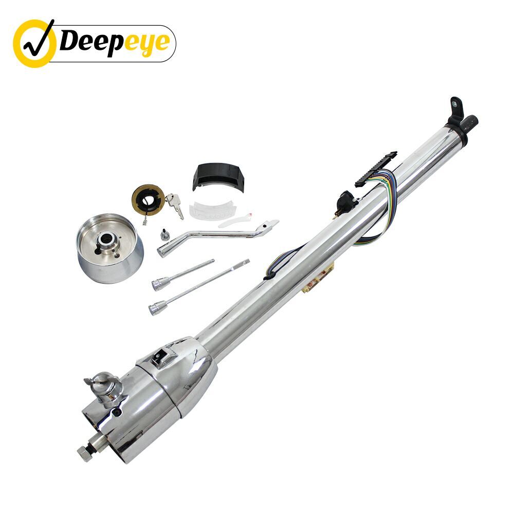 33 CHROME GM STYLE TILT STEERING COLUMN AUTOMATIC SHIFT WITH KEY EBay