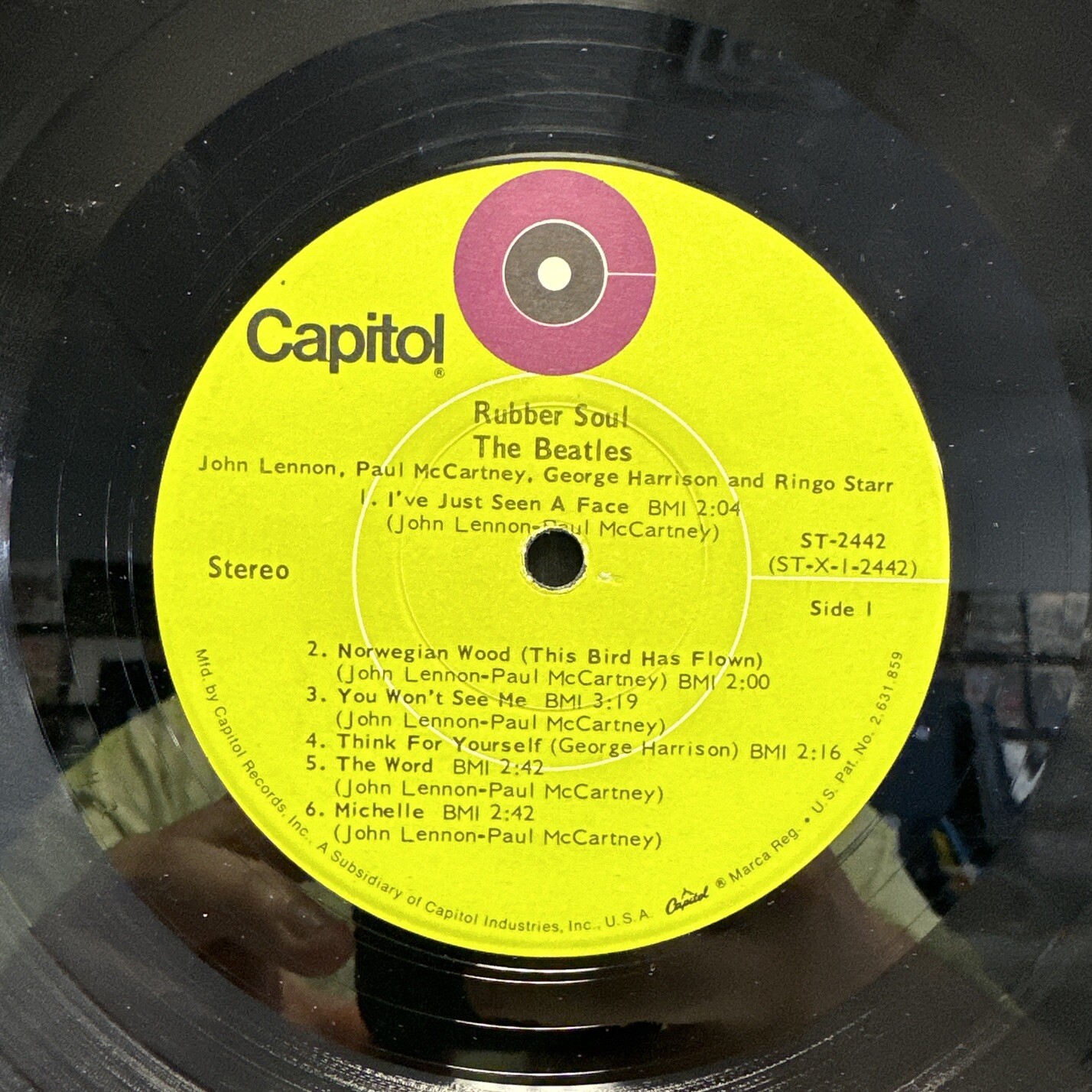 The Beatles Rubber Soul Capitol LP ST2442 ROCK/PSYCH STEREO TARGET