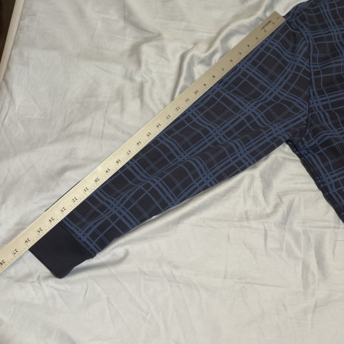 Nautica Men's Navy Blue Quarter Zip XL Fleece Pullover Plaid Sweatshirt L/S - Picture 8 of 9