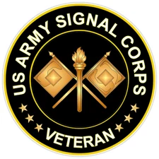 US Army Signal Corps Veteran Bumper Sticker Vinyl Soldier Decal 5"