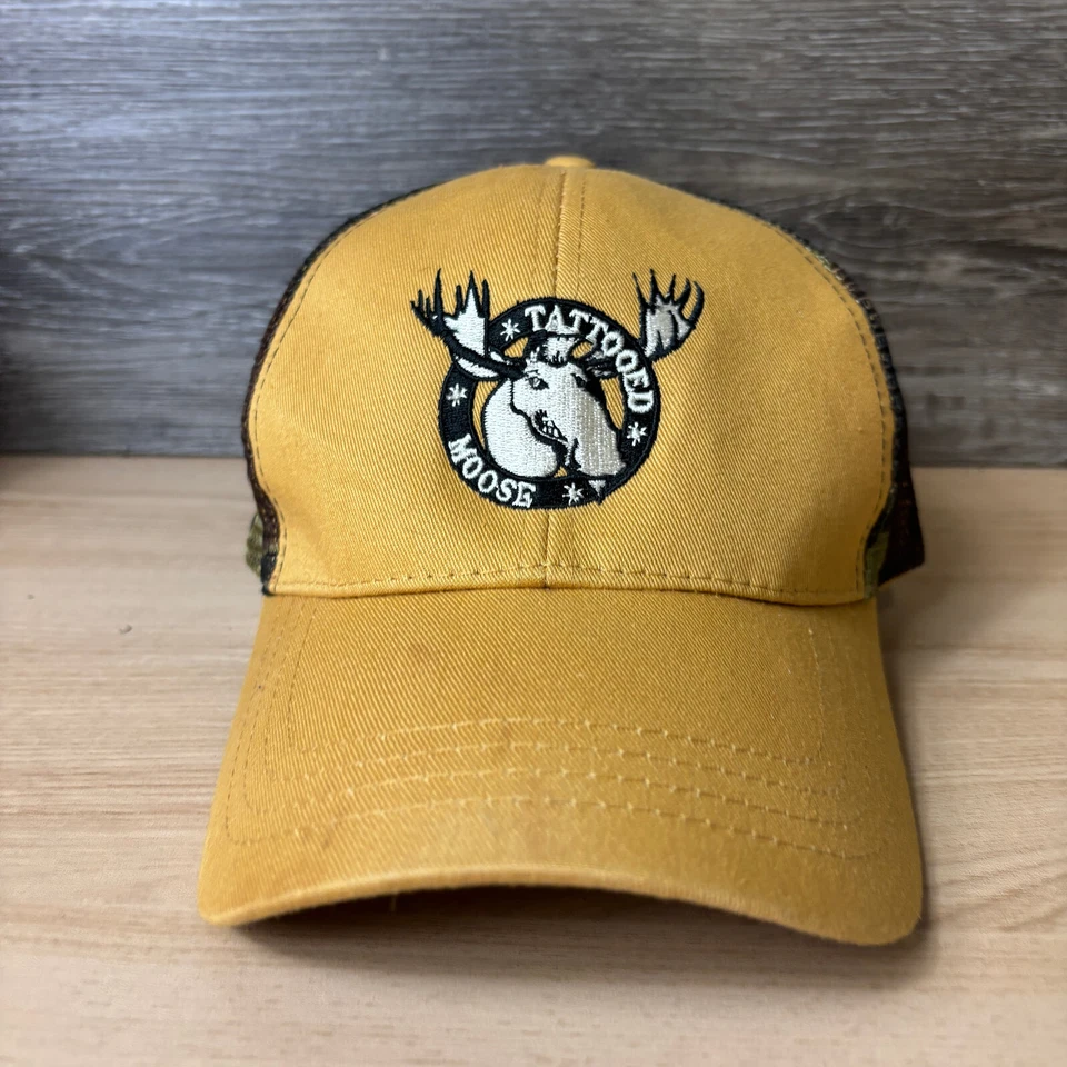 Татуированный лось шляпа крышка ремень назад черный желтый один размер регулируемый - Изображение 2 из 4