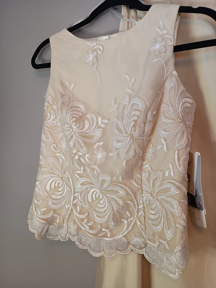 NWT Vintage Y2K Scott McClintock Two Piece Formal Dress sz 4 Embroidered Wedding - Imagem 2 de 4