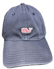 Vineyard Vines Blue Hat Cap Strap Back Pink Whale Adjustable Casual Beach Sail