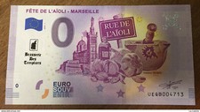 2019 MARSEILLE FÊTE DE L'AÏOLI TEMPLIERS BILLET 0 EURO SOUVENIR BANKNOTE MONEY