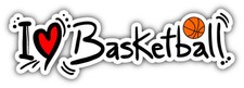 I Love Basketball Sport Slogan Car Bumper Sticker Decal 8