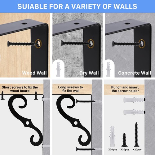10 Pack Decorative Shelf Brackets5.4Inch Wall Mounted L Shape Shelf BracketHe... - Picture 5 of 7