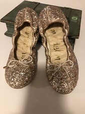 Sam Edelman Girls Felicity Pale Pink Gold Size 4 Ballet Flats Sparkle