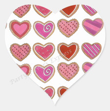 HAPPY VALENTINES DAY ENVELOPE SEALS LABELS STICKERS PARTY FAVOR - Heart Shaped