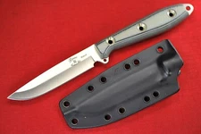 Busse Custom Medium Elmax Steak Knife .09" Satin Elmax, Black/Tan G10 w/Kydex