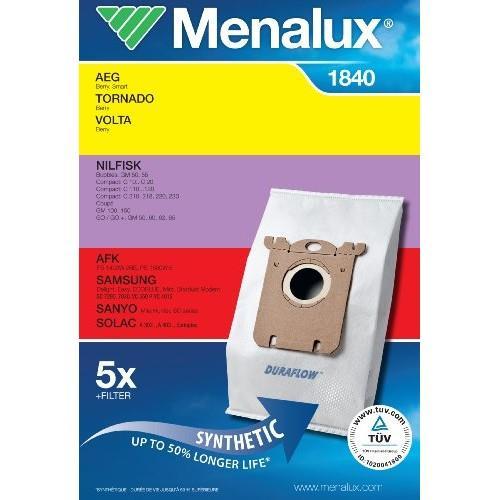 Menalux BT28S - Set 5 Sacchetti + Filtro Motore Per Aspirapolvere National/Panasonic