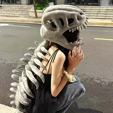 75/115CM Realistic Dinosaur Skeleton Costume Set Funny Headgear Cosply