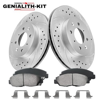 262mm Front Drilled Rotors Ceramic Brake Pads for Honda Civic Insight Acura EL