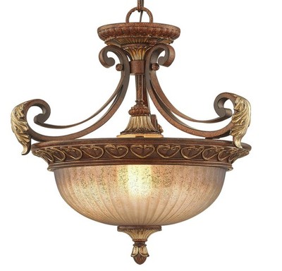 Livex Lighting 8565 Bronze Villa Verona 3-Light Semi-Flush Ceiling Fixture