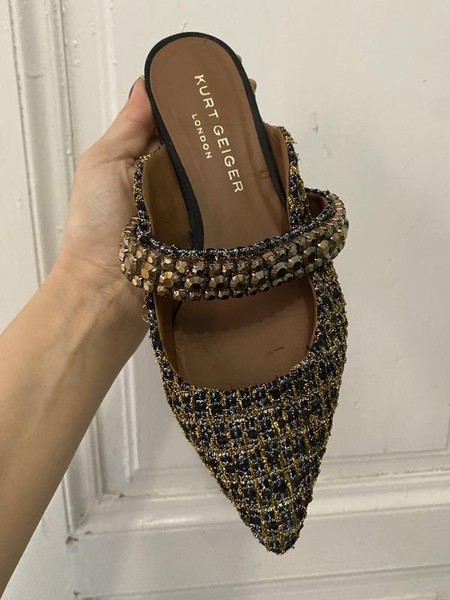 Women Kurt Geiger Heels Brown Textile 37