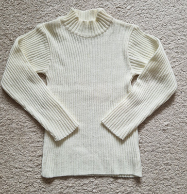 Cremefarbener Pullover mit Stehkragen von 3 Suisses, Größe 116 / 122