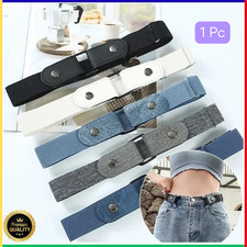 1 Pc No-Buckle Elastic Waist Belts Stretch Buckle Free Belts for Men Women Jean