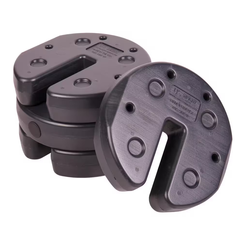 Weight Plates 30 Lbs Black Recycled Plastic With Cement (set Of 4)