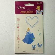 Disney Princess Cinderella Temporary Body Stickers, Made In USA! New VINTAGE