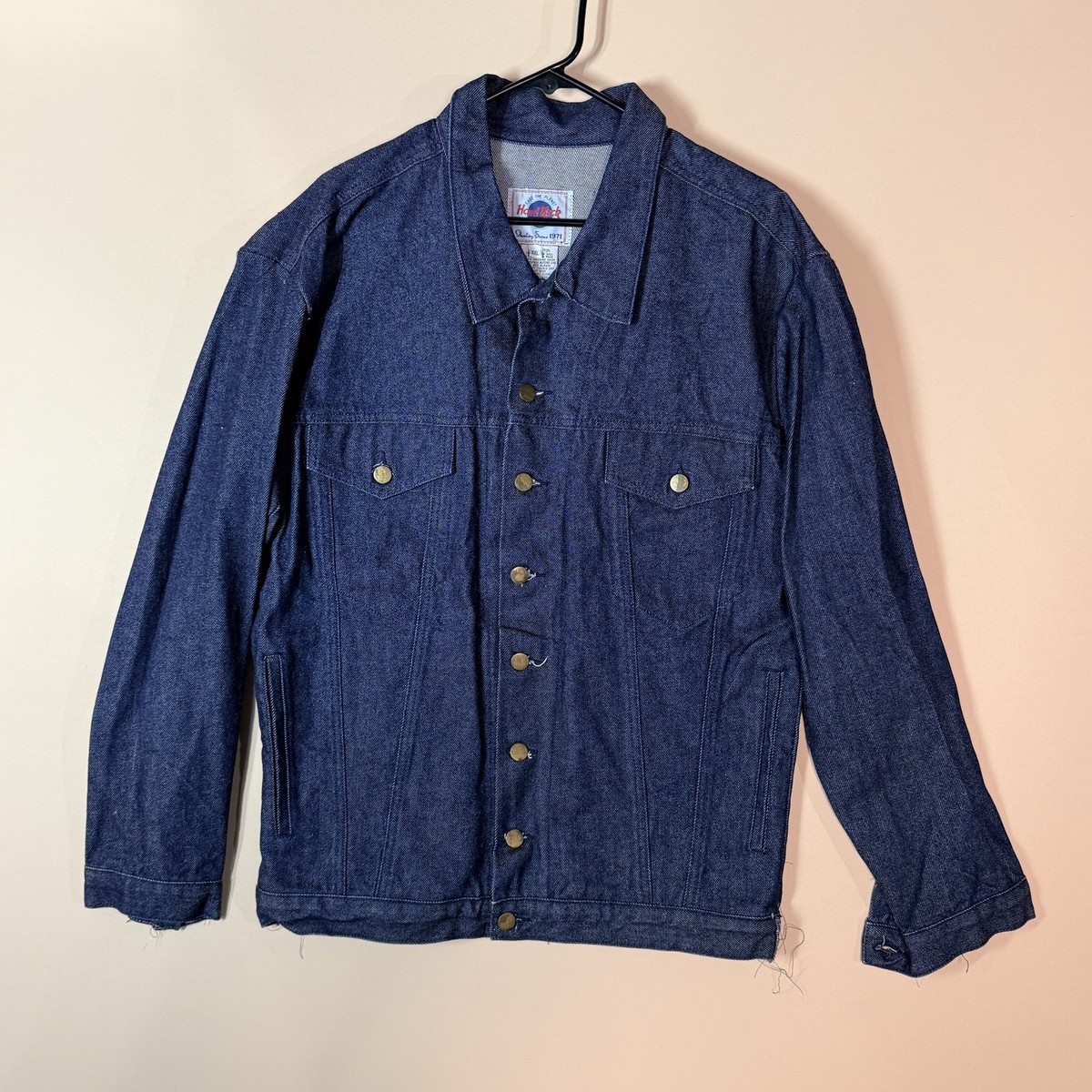 Hard Rock Cafe Melbourne Heavy Denim Trucker Jacket Blue Mens XXL 2XL