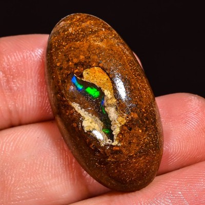 Handgefertigter Natürlicher Boulder Opal Oval Cabochon 25,85 Ct 16x31x7 mm TP762