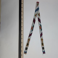 Vintage Native American Beaded Headband Strip 27 Geometric Mid Century