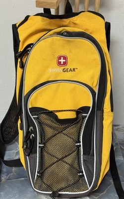 Swiss Gear 2L Hydration Yellow Black Padded Backpack Hiking Carry Bag W/ Bladder