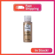 FolkArt Metallic Acrylic Paint in Assorted Colors (2 oz), 577, Sashara Gold