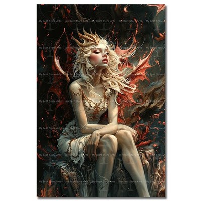 Lilith Fairy Art Print, Dark Queen Gothic Fantasy Decor