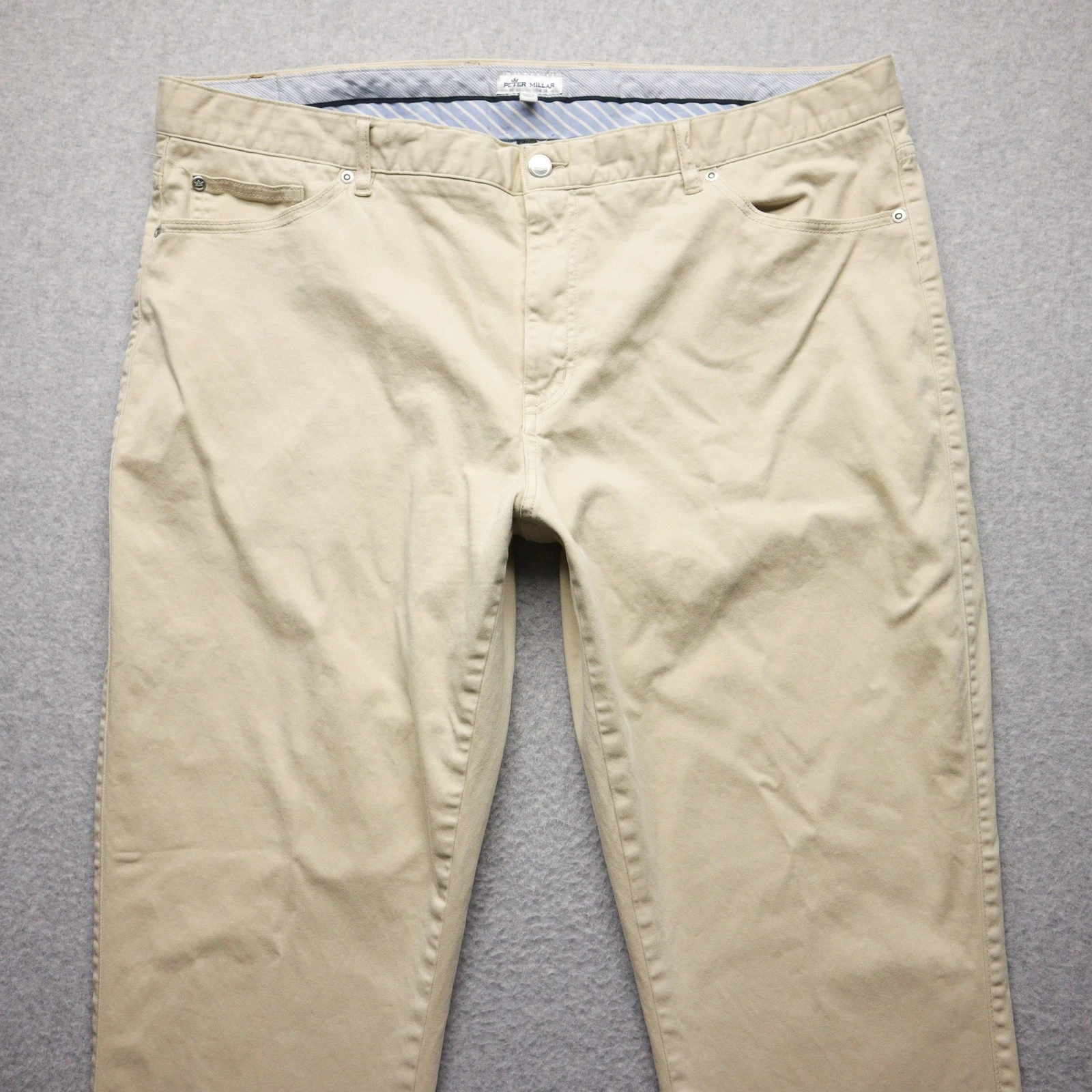 Peter Millar Pants Mens 42 Beige Stretch Chinos Casual Dress Five Pocket Golf