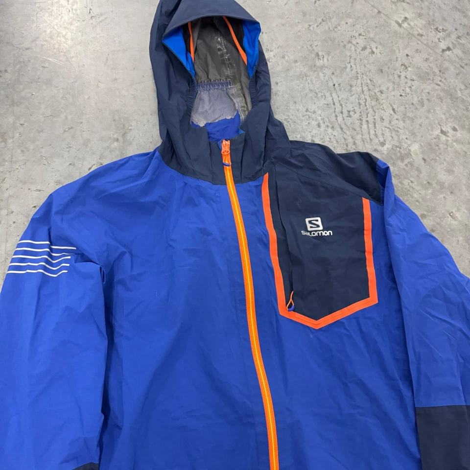 Salomon Pertex Shield Waterproof Windbreaker Jacket Blue Mens Small Gorpcore - Image 2 of 4