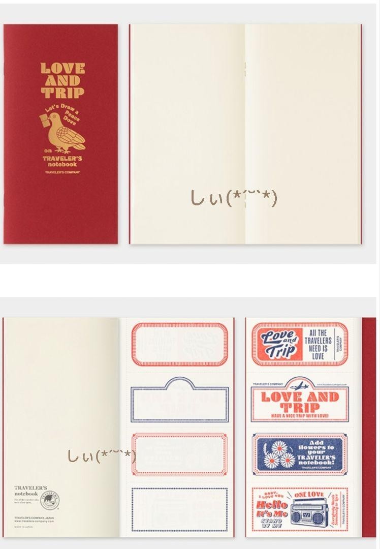 Traveler's Notebook LOVE AND TRIP Regular Size Red & Pen Holder Set Limited New