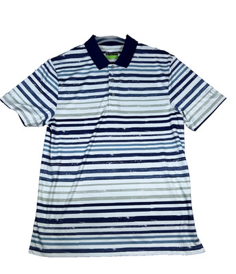 PGA TOUR Pro Series Men s Large Golf Polo Athletic Fit Striped Performance multi