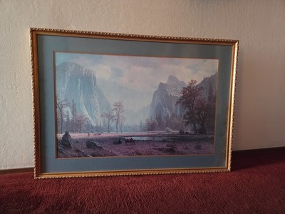 Albert Bierstadt Yosemite Valley Lithograph   Hudson River School Landscape Prin